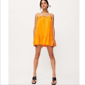 Orange Urban Outfitters Nova Ruffle Mini Dress